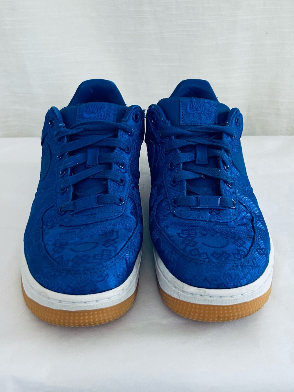 Nike Air Force 1 Low Blue Clot Silk Low-Top Sneakers with Gum Outsole - Picture 1 of 12